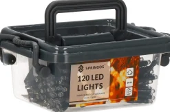 springos Kerstlichtsnoeren^ Kerstverlichting | Binnen & Buiten | Kristalvorm | 9 M | Batterij | 120 Led | Warm Wit