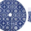 The Living Store Kerstboomstandaarden^ Kerstboomrok Luxe Met Sok 122 Cm Stof Kerstboomrok Blauw