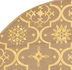 The Living Store Kerstboomstandaarden^ Kerstboomrok O122 Cm - Met Sneeuwpatroon - Inclusief Kerstsok Geel