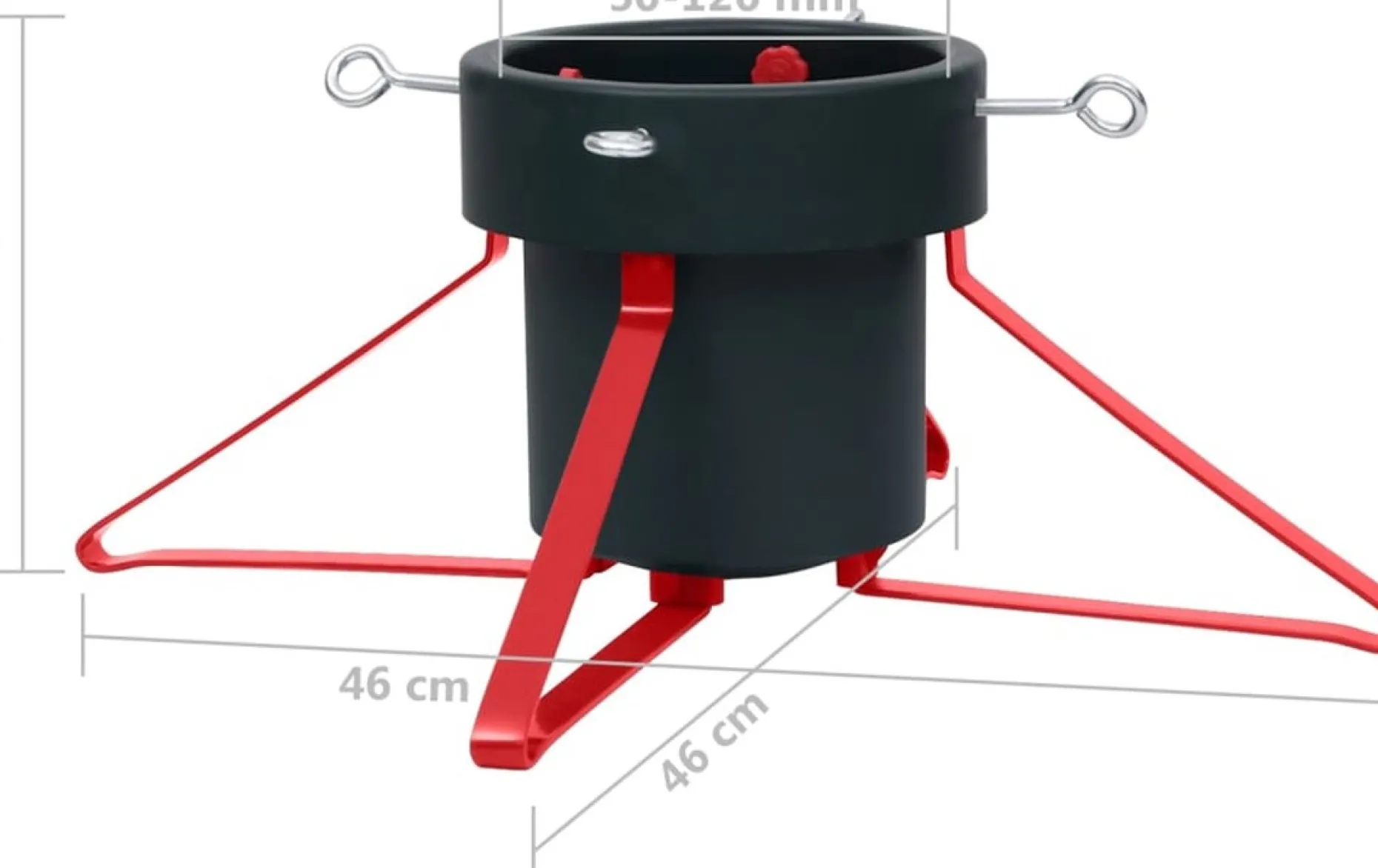 The Living Store Kerstboomstandaarden^ Kerstboomstandaard - Metalen Frame - Waterreservoir - Geschikt Voor Echte Boom - 46X46X19 Cm /Rood -