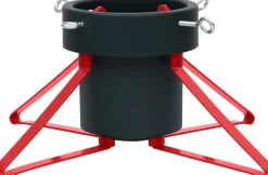 The Living Store Kerstboomstandaarden^ Kerstboomstandaard - Metalen Frame - Waterreservoir - Geschikt Voor Echte Boom - 46X46X19 Cm /Rood -