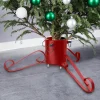 The Living Store Kerstboomstandaarden^ Kerstboomstandaard - Rood Metaal - 58 X 58 X 21 Cm - Geschikt Voor 2.1 M Echte Boom - Watertank- 1.2 L - Stamdiameter- 35-90 Mm
