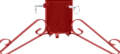 The Living Store Kerstboomstandaarden^ Kerstboomstandaard - Rood Metaal - 58 X 58 X 21 Cm - Geschikt Voor 2.1 M Echte Boom - Watertank- 1.2 L - Stamdiameter- 35-90 Mm