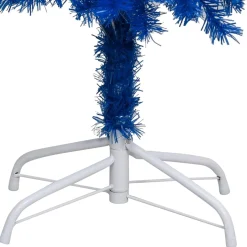 The Living Store Decoratieve Kerstbomen^ Kunstkerstboom - Blauw - 120 Cm - Pvc - Led-Verlichting