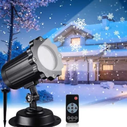 Trend24 Kerstlasers^ - Kerst Projector Met Figuren - Kerstlasers - Led Laser Projector Met Sneeuwvlokken - Kerstprojector - Sneeuw Projector - Kerstverlichting Voor Binnen En Buiten - Inclusief Afstandsbediening