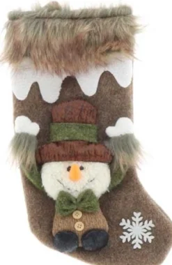 Unique Living | Stocking Vidar 17X34Cm Brown Snowman Cheap