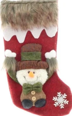 Unique Living | Stocking Vidar 17X34Cm Red Snowman Sale