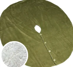 Unique Living Kerstboomstandaarden^ - Treeskirt Coby 110Cm O Avocado Green - Kerstboomkleed