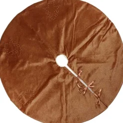 Unique Living Kerstboomstandaarden^ - Treeskirt Navi 120Ocm Leather Brown - Kerstboomkleed