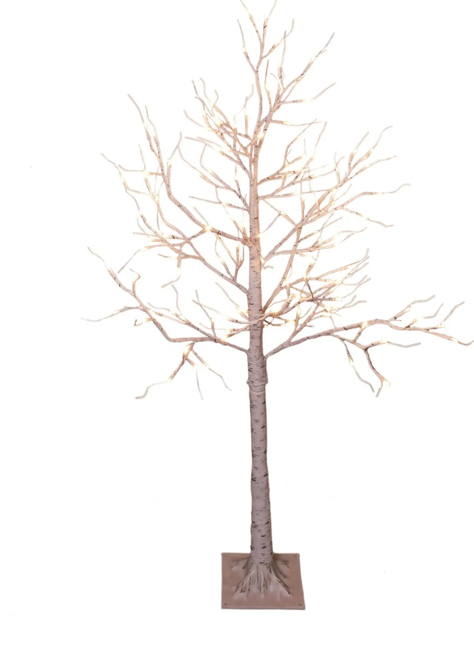 Anna's Collection Verlichte Kerstfiguren^Verlichte Figuren Witte Lichtboom/Metalen Boom/Berkenboom Met 120 Led Lichtjes 130 Cm - Kerstversiering/Kerstdecoratie