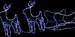 vidaXL Verlichte Kerstfiguren^ Buitenkerstversiering Rendier En Slee 576 Led's