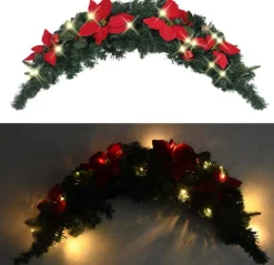 vidaXL Kerstboog Met Led-Lampjes 90 Cm Pvc Groen Cheap