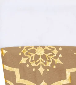 vidaXL Kerstboomstandaarden^ Kerstboomrok Luxe Met Sok 90 Cm Stof Geel
