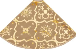 vidaXL Kerstboomstandaarden^ Kerstboomrok Luxe Met Sok 90 Cm Stof Geel