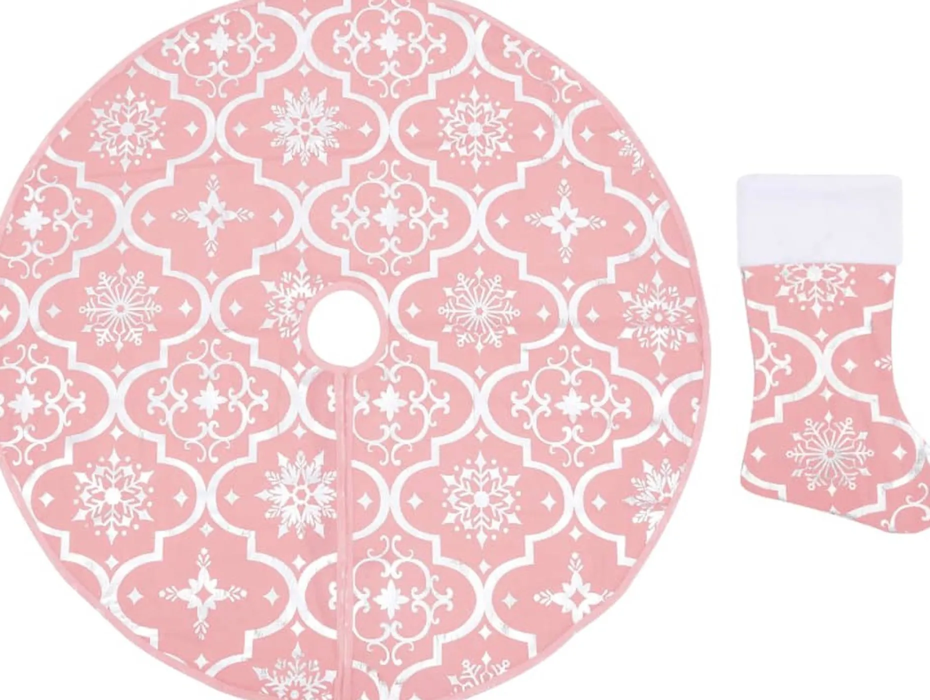 vidaXL Kerstboomstandaarden^ Kerstboomrok Luxe Met Sok 90 Cm Stof Roze