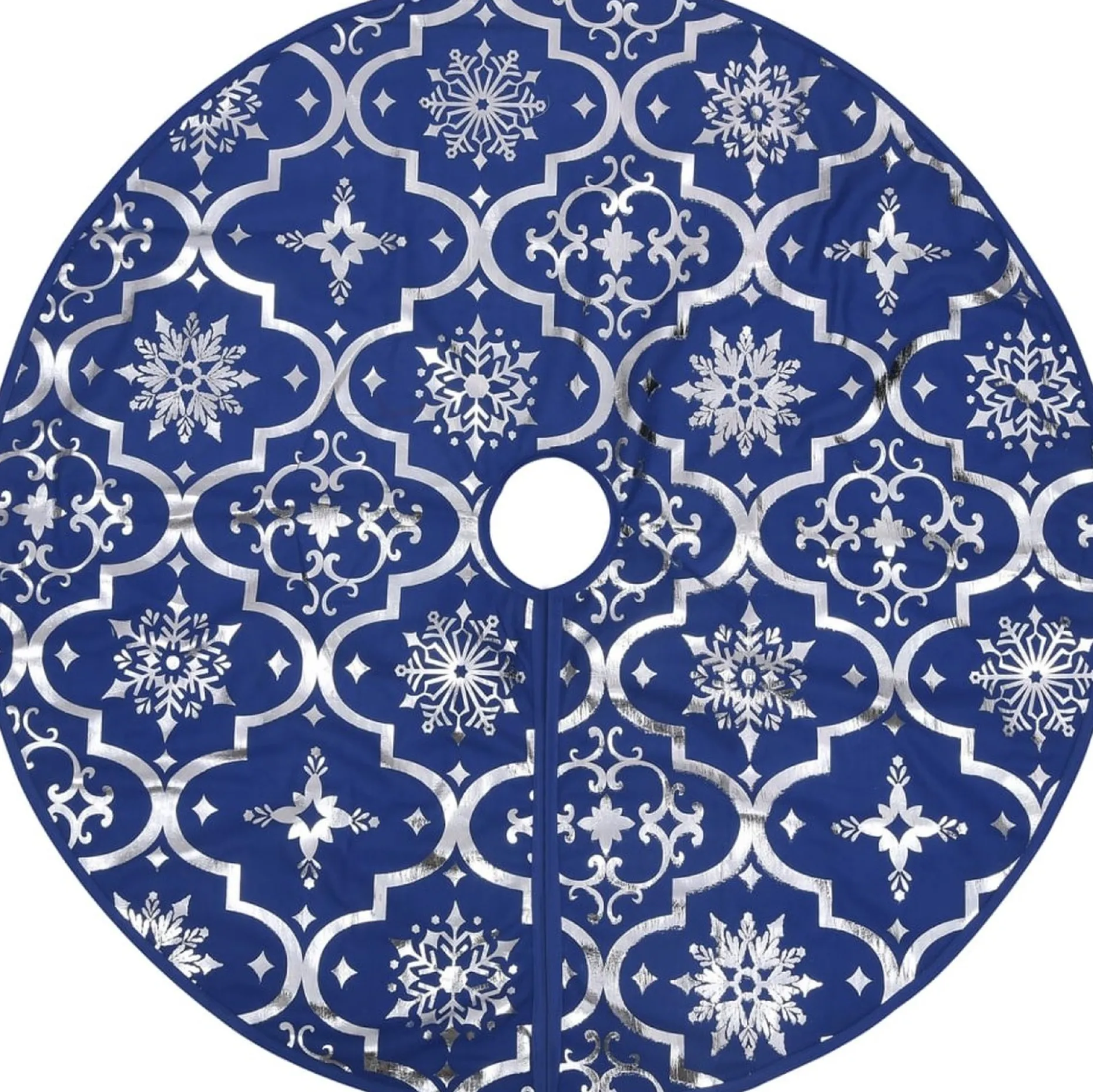 vidaXL Kerstboomstandaarden^ Kerstboomrok Luxe Met Sok 90 Cm Stof Blauw