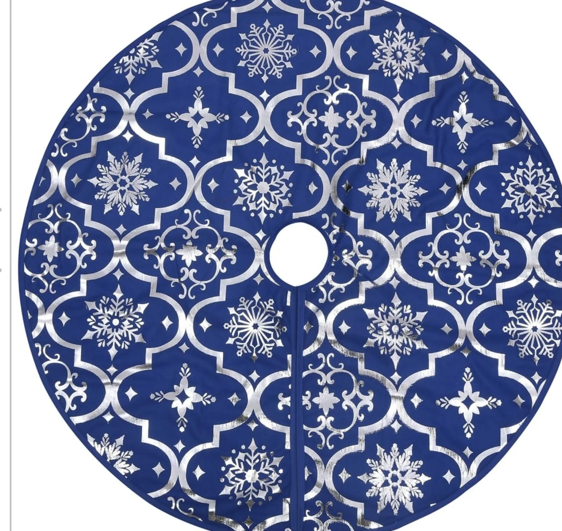 vidaXL Kerstboomstandaarden^ Kerstboomrok Luxe Met Sok 90 Cm Stof Blauw