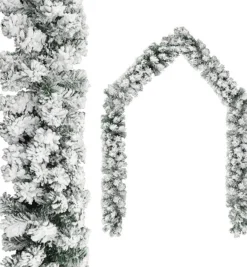 vidaXL Kerstslinger Met Sneeuw 20 M Pvc Groen Online
