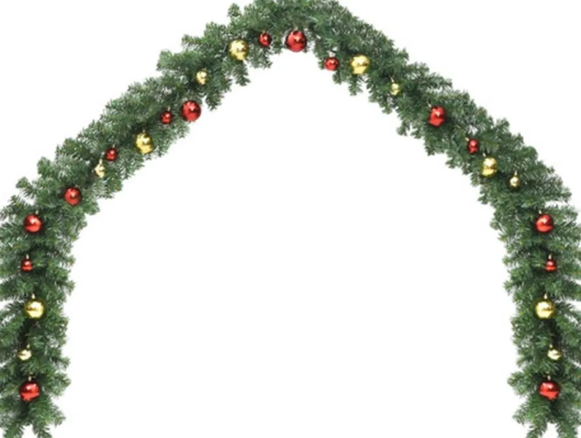 vidaXL Kerstslinger Versierd Met Kerstballen 5 M Clearance