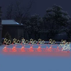 vidaXL Verlichte Kerstfiguren^ Kerstverlichting 6 Rendieren En Slee 2160 Led's Xxl 7 M