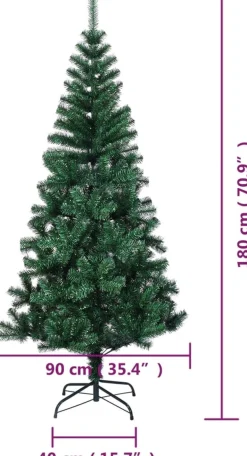 vidaXL Decoratieve Kerstbomen^ Kunstkerstboom Met Iriserende Uiteinden 180 Cm Pvc