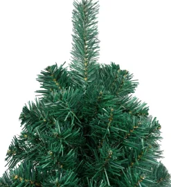 vidaXL Decoratieve Kerstbomen^ Kunstkerstboom Met Standaard Half 120 Cm Pvc Groen
