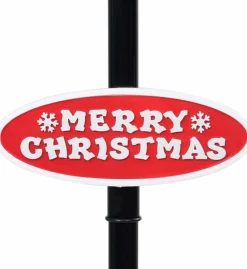 vidaXL Verlichte Kerstfiguren^ Straatlantaarn Met Kerstman 81X40X188 Cm Pvc Zwart En Rood