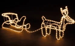 DecorativeLIghting Verlichte Kerstfiguren^Westfalia Buitenverlichting - Rendier Met Slee - Warm Wit