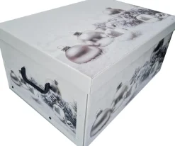 Merkloos Kerstspullen Opbergers^Witte Kerstballen/Kerstversiering Opbergbox 49 Cm