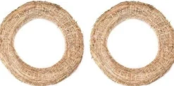 Merkloos 2X Decoratie Krans Van Stro 35 Cm - Diy Kransen Maken - Kerst Deurkrans - Herfststukje Maken Outlet