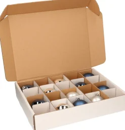 Bellatio Decorations Kerstspullen Opbergers^2X Kerstballen Opbergen Opbergboxen Voor Kerstballen Van 8 Cm - Opbergdozen/Sorteerdozen - Met 20X 8 Cm Vakken - 2 Stuks