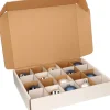 Bellatio Decorations Kerstspullen Opbergers^3X Kerstballen Opbergen Opbergboxen Voor Kerstballen Van 8 Cm - Opbergdozen/Sorteerdozen - Met 20X 8 Cm Vakken - 2 Stuks
