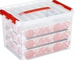 Merkloos Kerstspullen Opbergers^2X Kerst Opbergboxen 22 Liter - Kerstballen/Kerstversiering Opruimen/Opbergen
