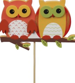 Merkloos 12X Kerststukje Onderdelen Stekers Met Oranje Uilen 8,5 Cm - Kerststukje Maken - Prikkers/Instekers Sale