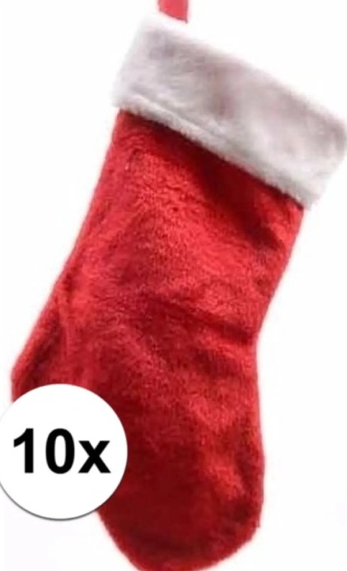 Decoris 10X Rode Pluche Kerstsokken 40 Cm Best Sale