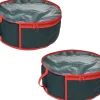 Merkloos Kerstspullen Opbergers^2X Stuks Opbergtassen Groen Voor Kerstkransen Tot 40 Cm - Kerstversieringen Opruimen/Opbergen