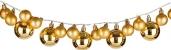 Arte r 2X Stuks Verlichte Kerst Guirlandes/Slingers Met 93 Led Kerstballen Goud - 180 Cm Cheap