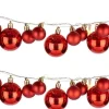 Arte r 2X Stuks Verlichte Kerst Guirlandes/Slingers Met 93 Led Kerstballen Rood - Kerstslingers/Kerst Guirlandes Outlet