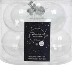 Decoris 16X Transparante Kerstversiering Kerstballen Glas - 7 Cm - Kerstbal Cheap