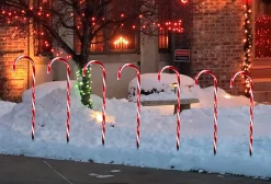 WT trading Verlichte Kerstfiguren^Zuurstok Kerstverlichting – 10 Zuurstokken – Inclusief Grondpennen