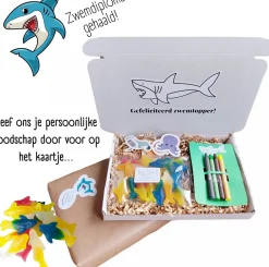 Merkloos Kerstpakketten^Zwemdiploma Gehaald Cadeau | Afzwemmen Geslaagd Kaartje Cadeautje | Brievenbuscadeau